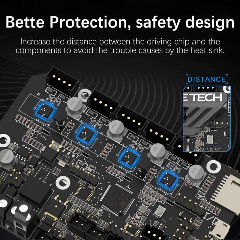 BigTreeTech SKR Mini E3 V3.0 Control Board with TMC2209 UART Upgrade 32Bit 3D Printer Silent Board for Ender 3, Ender3 Pro, Ender-3 V2 (with BIQU MicroProbe V2 + Ender-3 Mounting Bracket) - Image 5